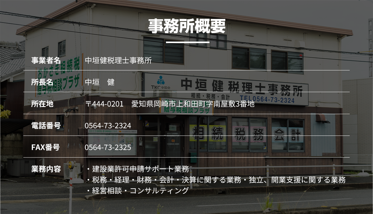 事務所概要_中垣健税理士事務所